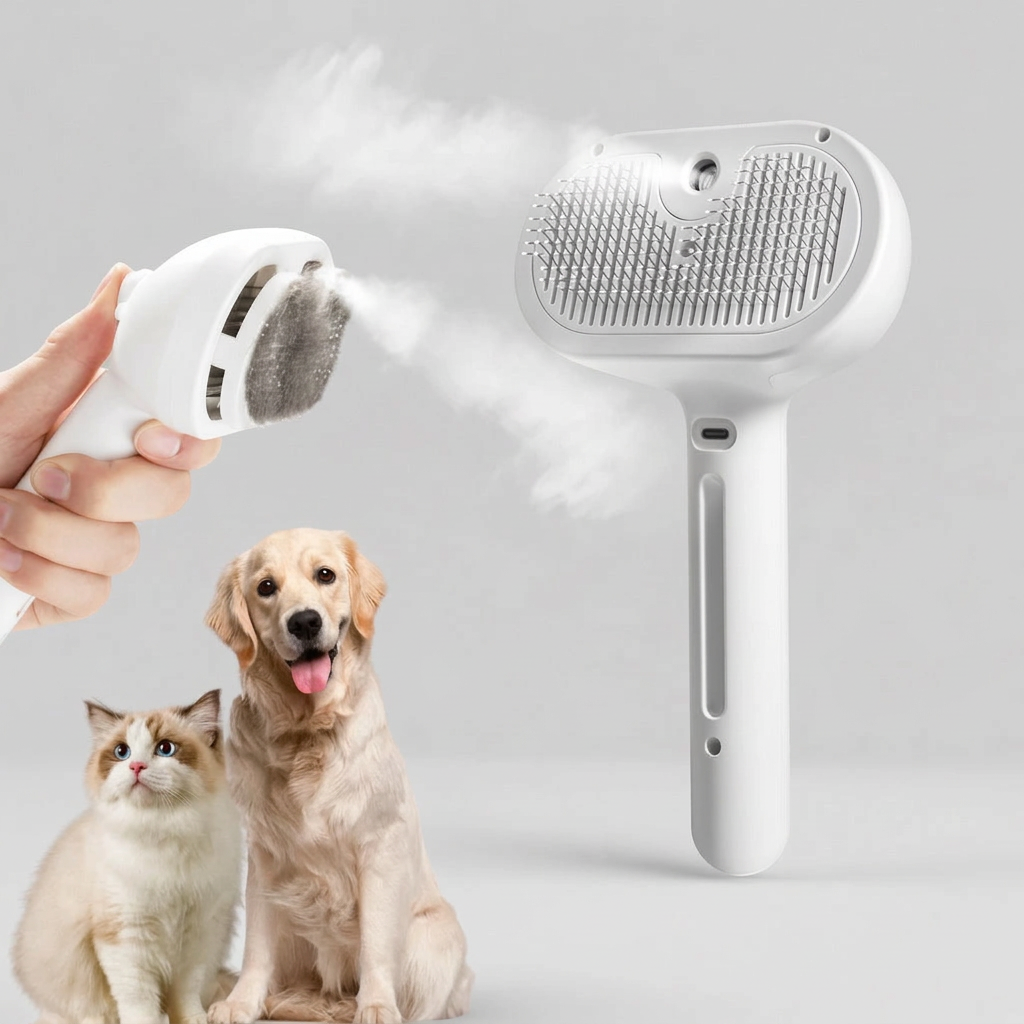 Rechargeable Grooming Brush for Cats & Dogs