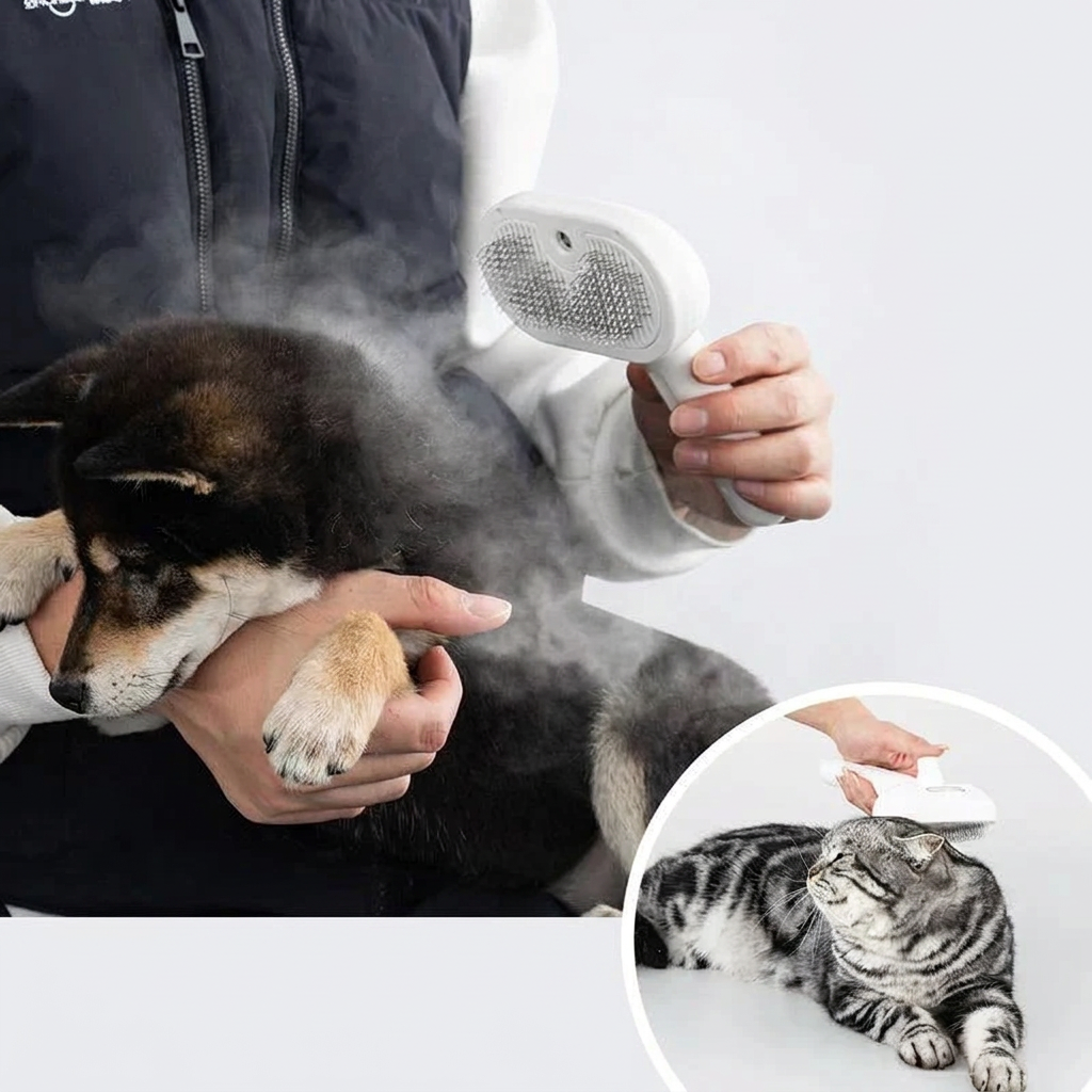 Rechargeable Grooming Brush for Cats & Dogs